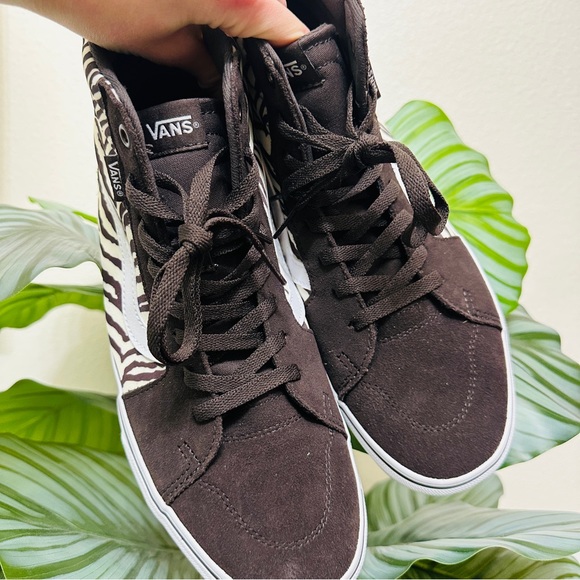 🤎NEW🤍 Vans Women’s Satin Tiger Brown White Filmore High Top Sneakers Size 11 - Picture 4 of 7